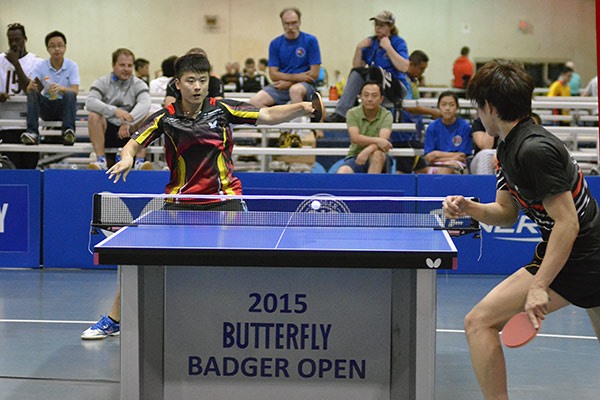 left to right: Liang Jishan & Chen Ruichao, 2015 Butterfly Badger Open Runner-up & Champion, respectively