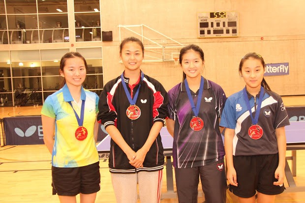 Canada Cup 2 - Women's Singles Medalists: Cherry Zhang, Mo Zhang, Ivy Liao & Joyce Xu