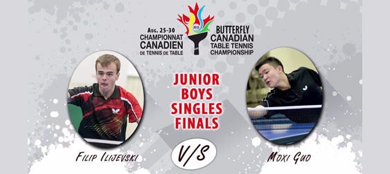 2015 Butterfly Canadian Championships Junior Boys Final: Filip Ilijevski vs Moxi Guo