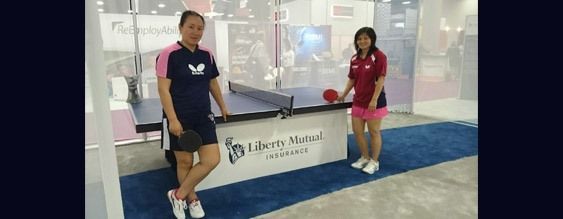 Liberty Mutual Table Tennis Exhibition: Tawny Banh & Gao Jun