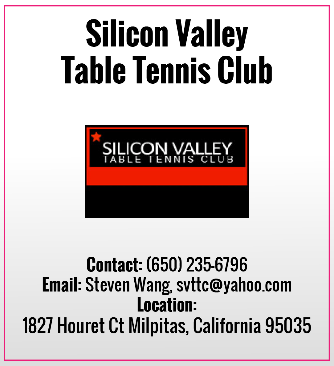 Silicone Valley Table Tennis Club