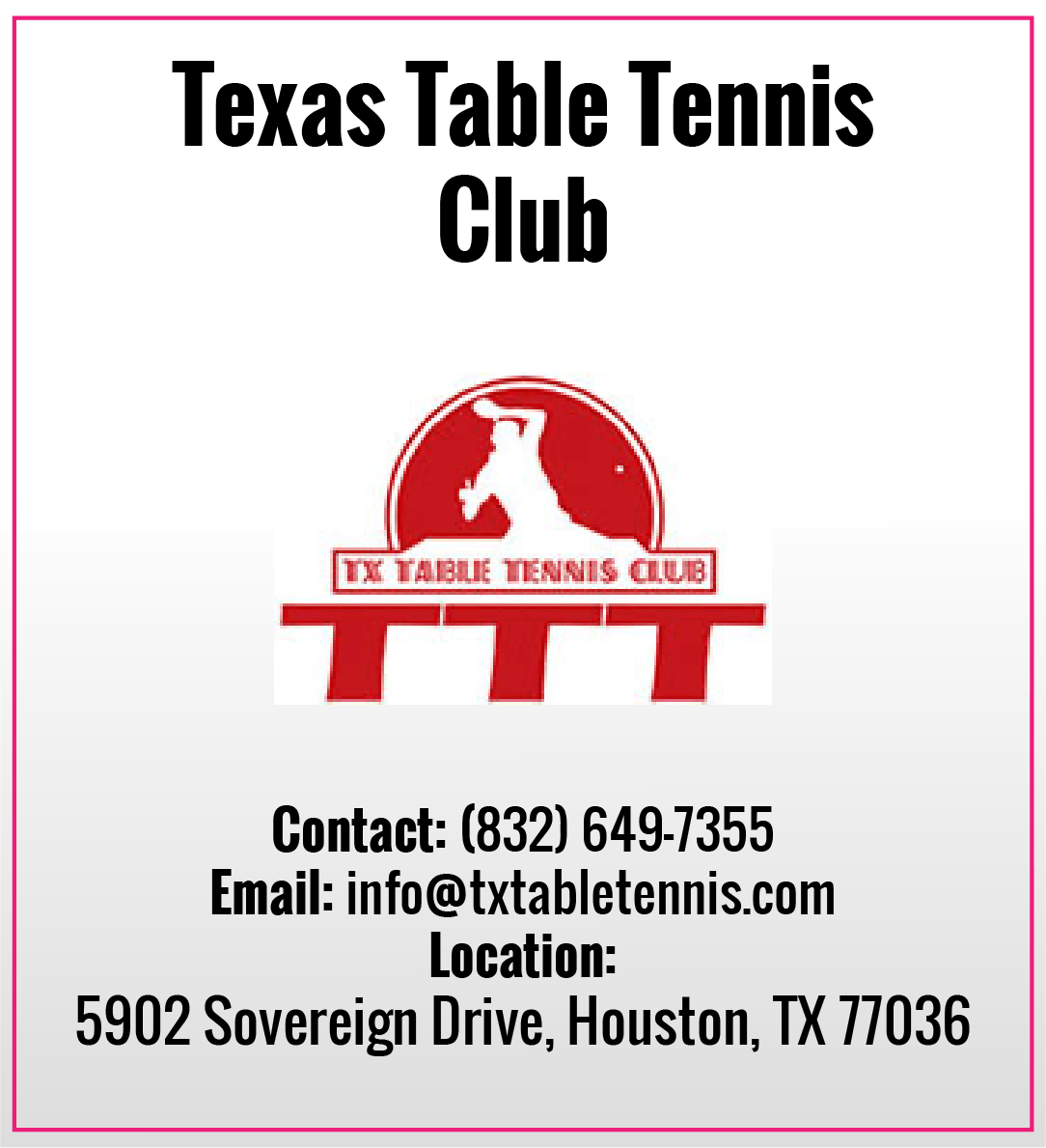 Texas Table Tennis Club