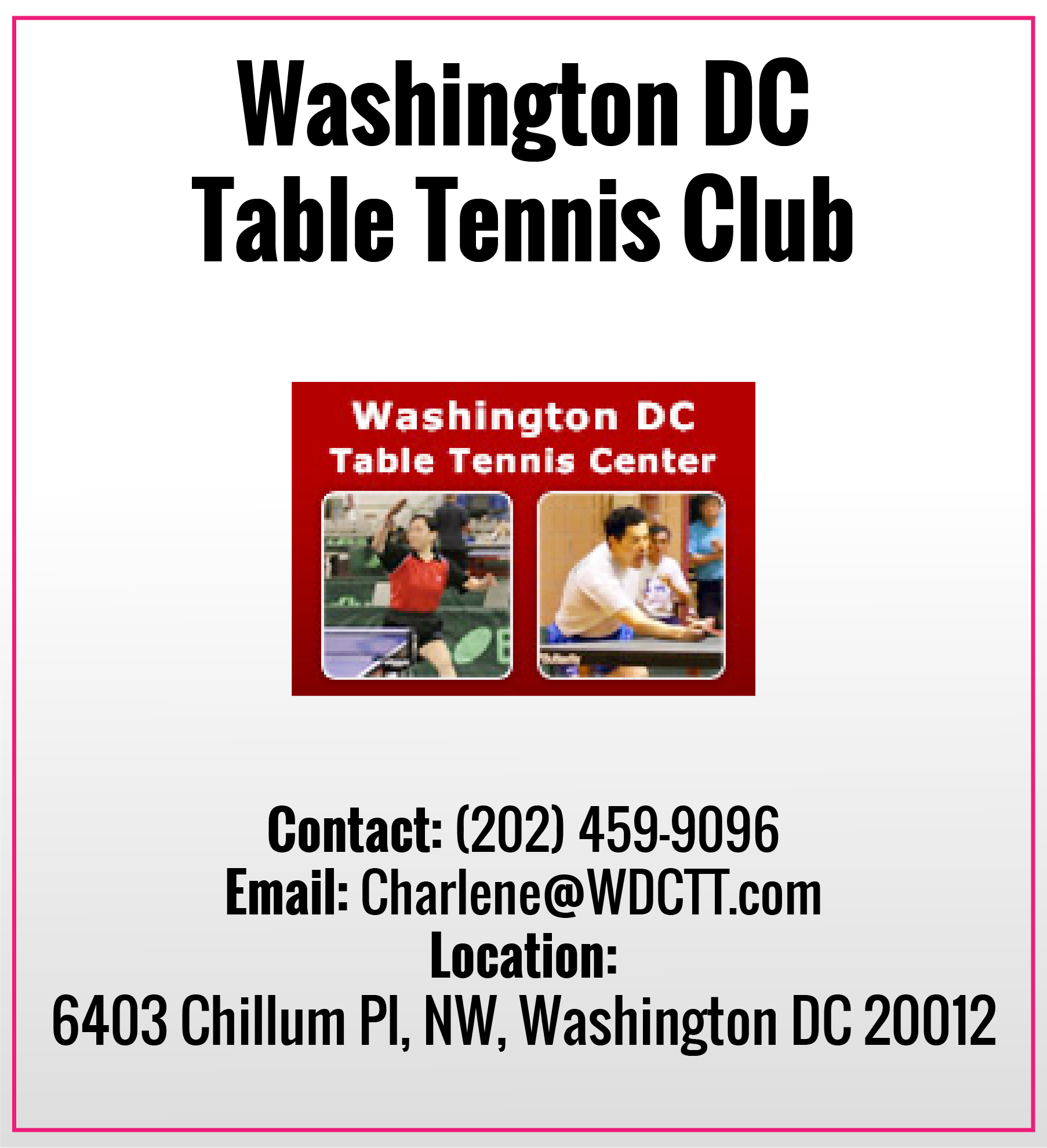 Washington DC Table Tennis Club
