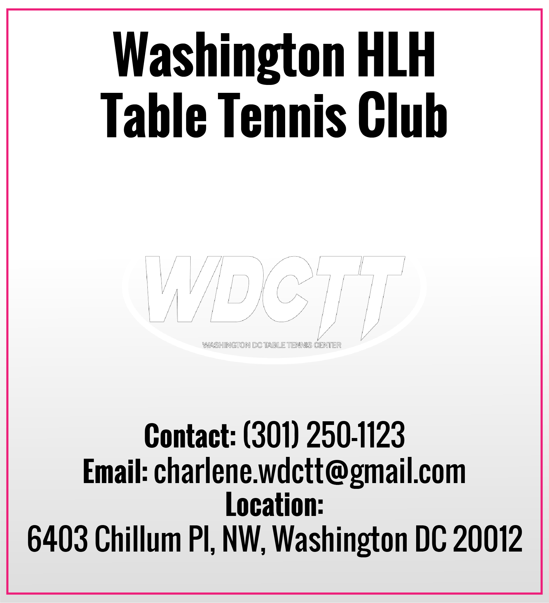 Washington HLH Table Tennis Club