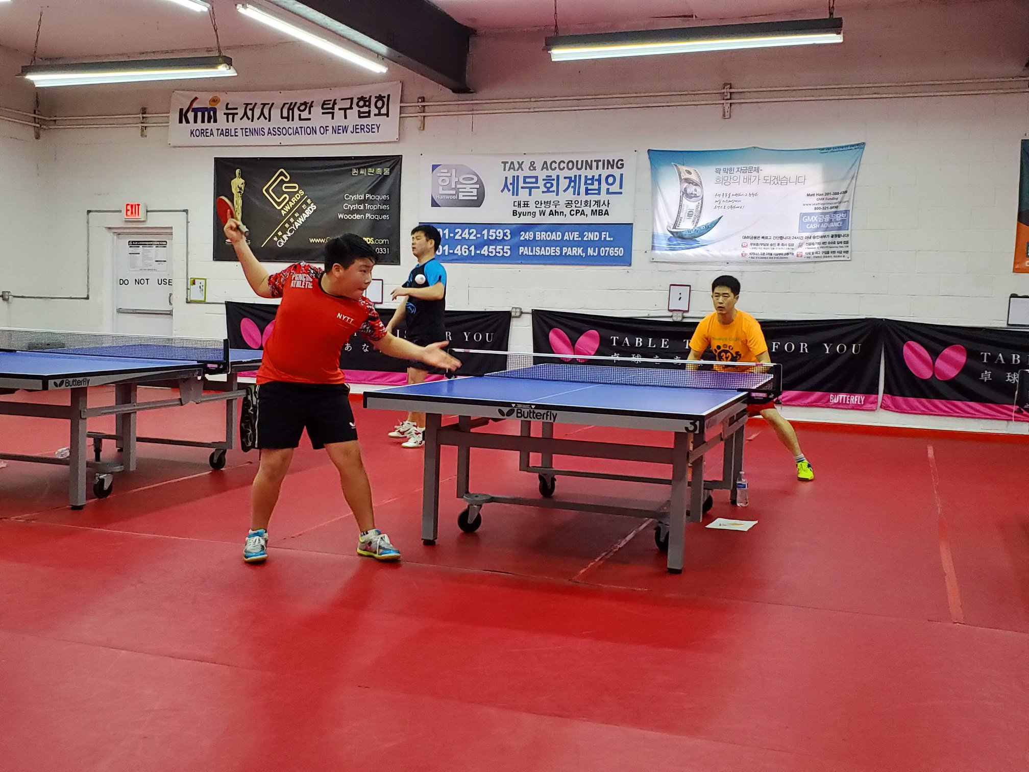 A view of table tennis match during HEC University table tennis