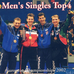 In 2002. With European Championships Medalists: Kalinikos Kreanga, Timo Boll, Zoran Primorac and Werner Schlager (left to right)