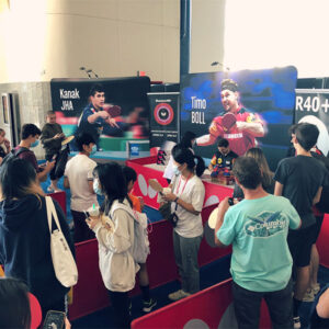 In 2021. Autograph session at the venue of the World Table Tennis Championships in Houston. Many fans were in the line.