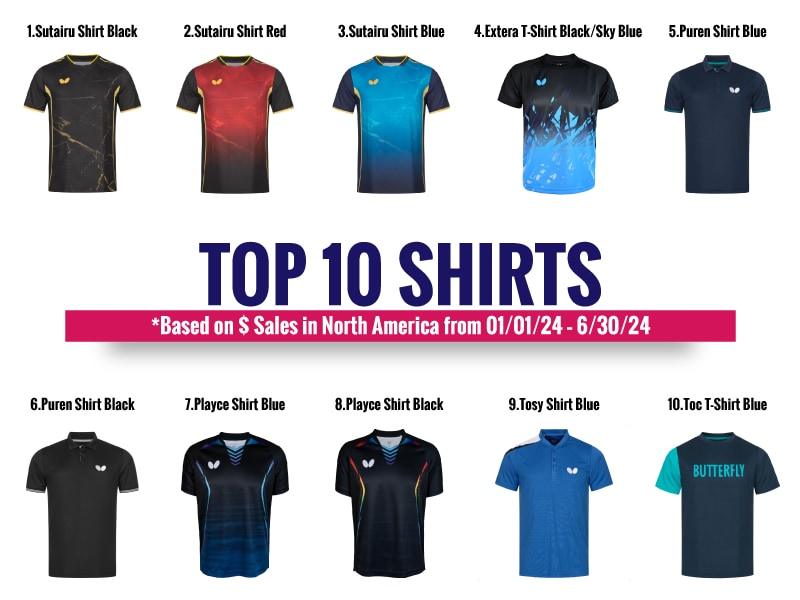 Top 10 Table Tennis Shirts by Butterfly