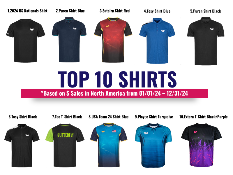 Top 10 Table Tennis Shirts by Butterfly